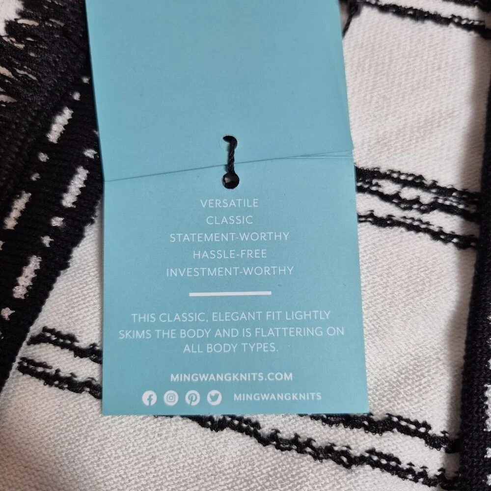 Ming Wang Women's Size XS Striped Blazer Jacket Black White ¾ Sleeve  (42) - Picture 15 of 15